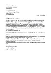 Brief Perönlich! Vertraulich! Präsident Münch Bundeskriminalamt 04.12.2023