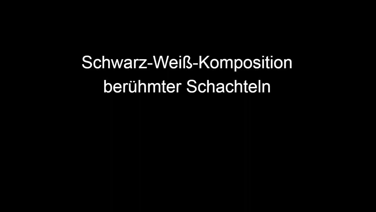 Schwarz-Weiß-Komposition berühmter Schachteln 02.11.2023