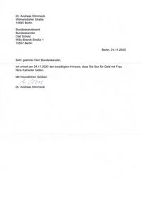 Brief Bundeskanzler Scholz 24.11.2023